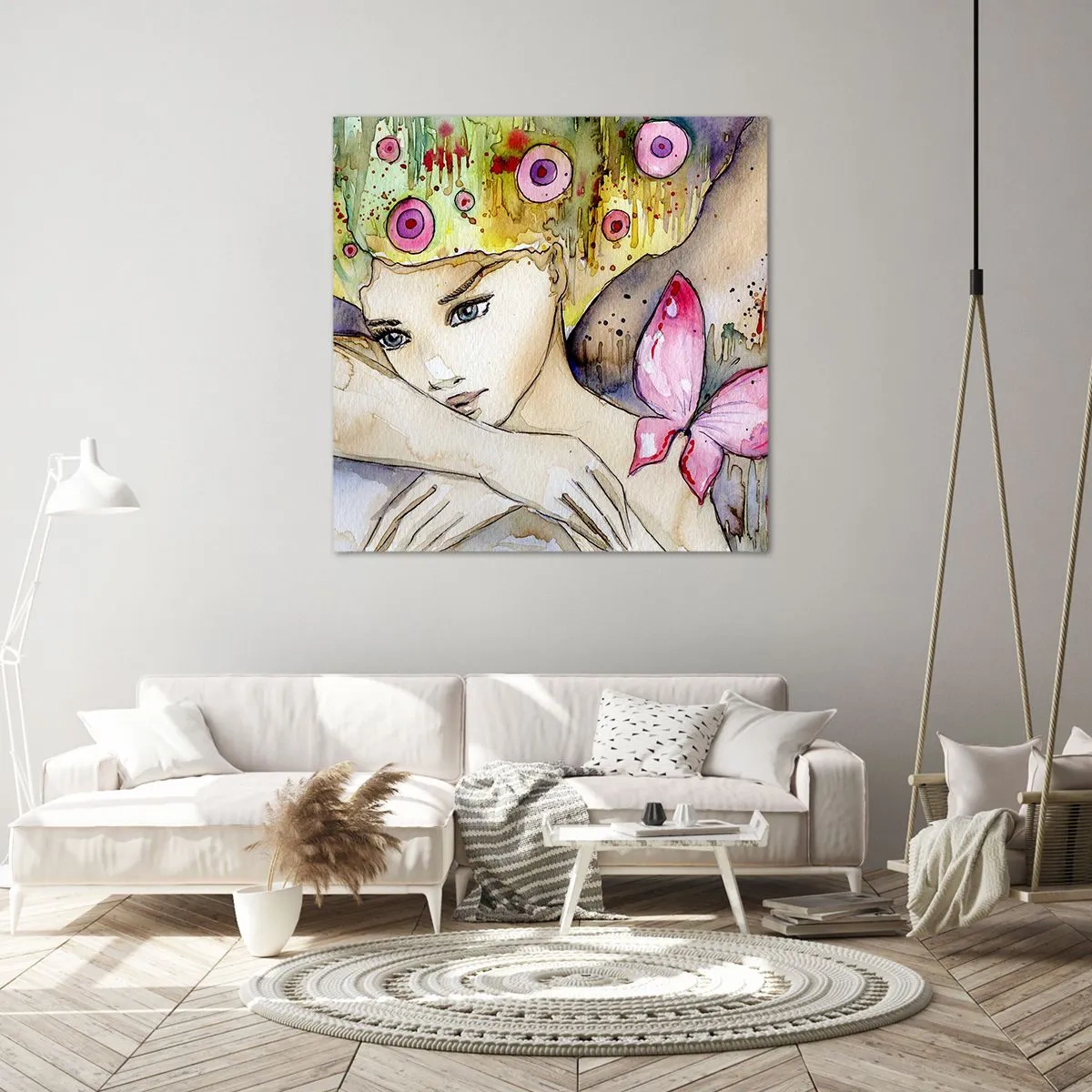 Canvas picture - Butterfly Princess - 70x70 cm