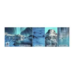Photo Wallpaper Sample Self-Adhesive Deluxe Sticker - The Night of Light - Northern lights, Norway, Landscape - 100x30 cm