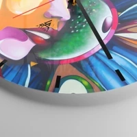 Clock face with lines