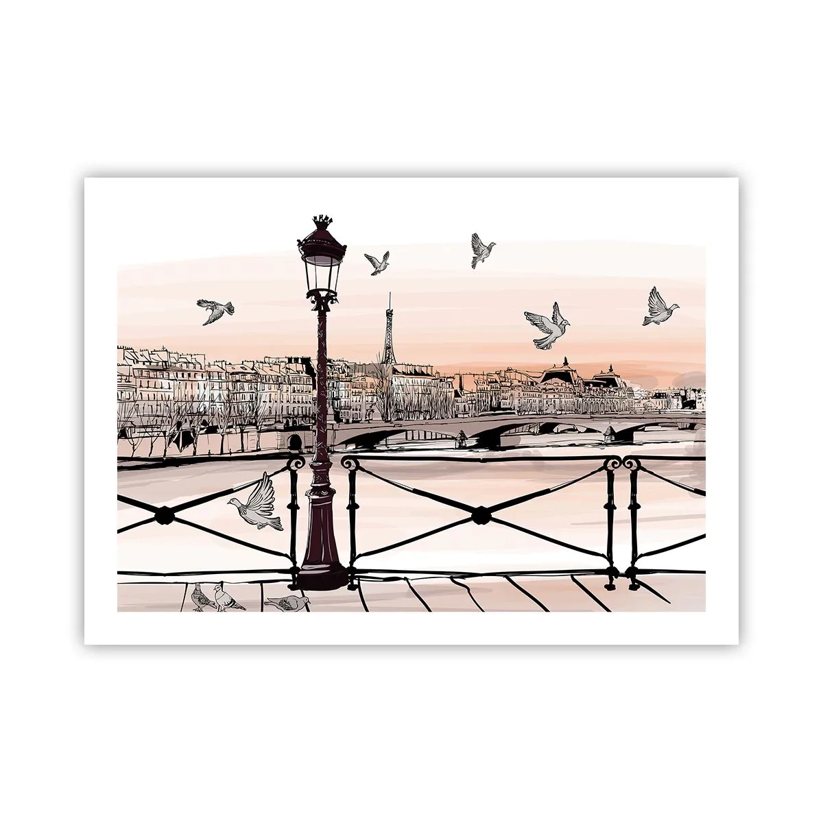 Poster - Over the Roofs of Paris - 70x50 cm