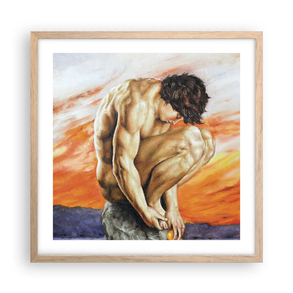 Poster in light oak frame - Submerged in Himself - 50x50 cm