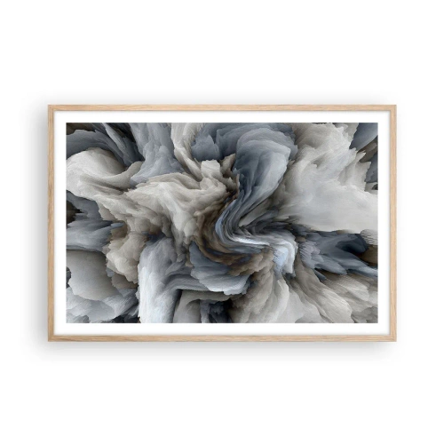 Poster in light oak frame - Stone and Flower - 91x61 cm