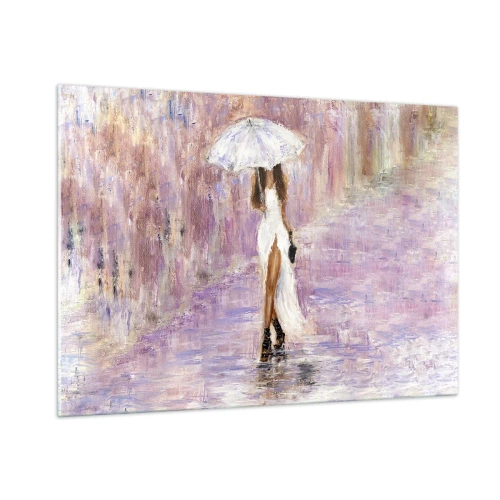 Glass picture - In Liliac Rain - 100x70 cm