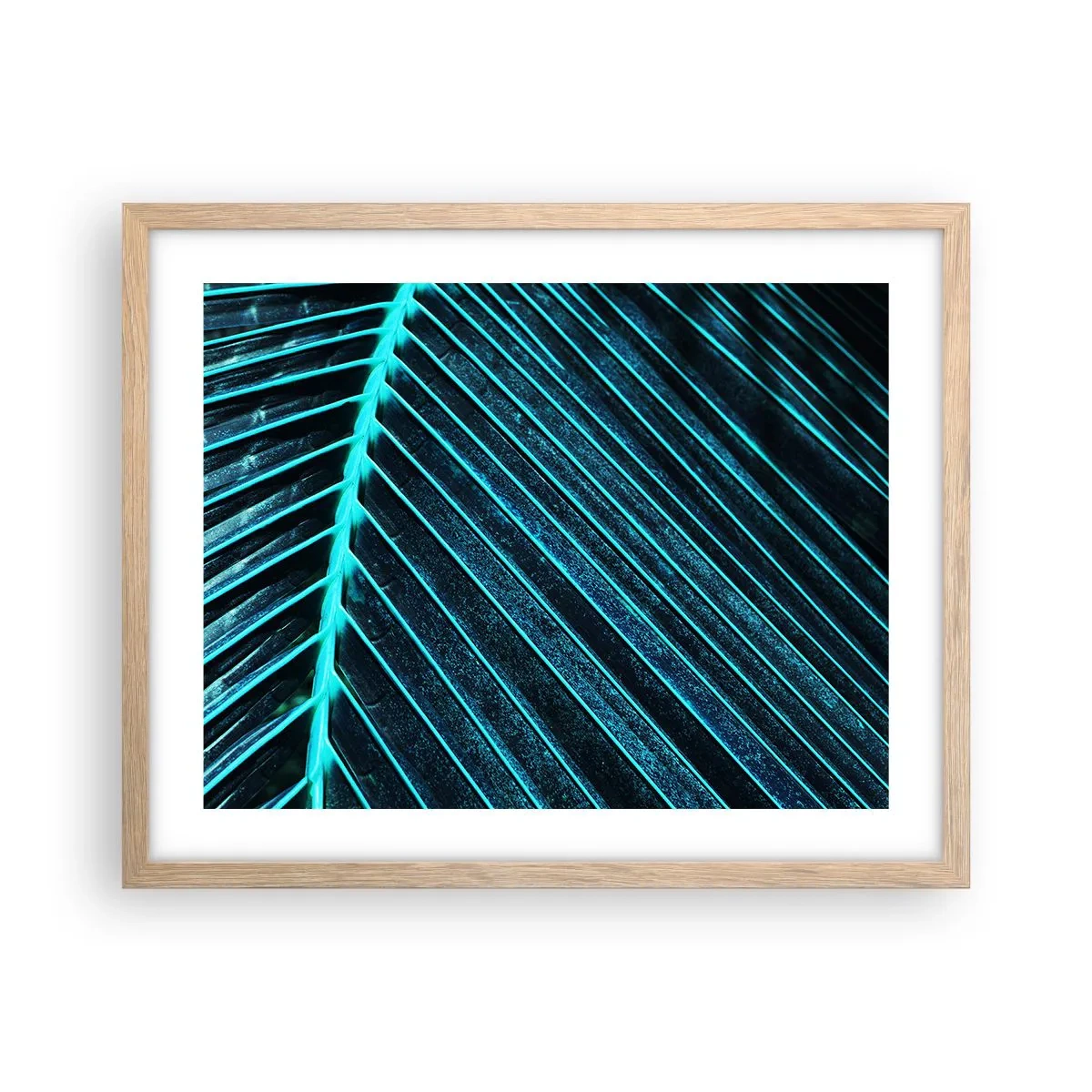 Poster in light oak frame - Texture of Green - 50x40 cm