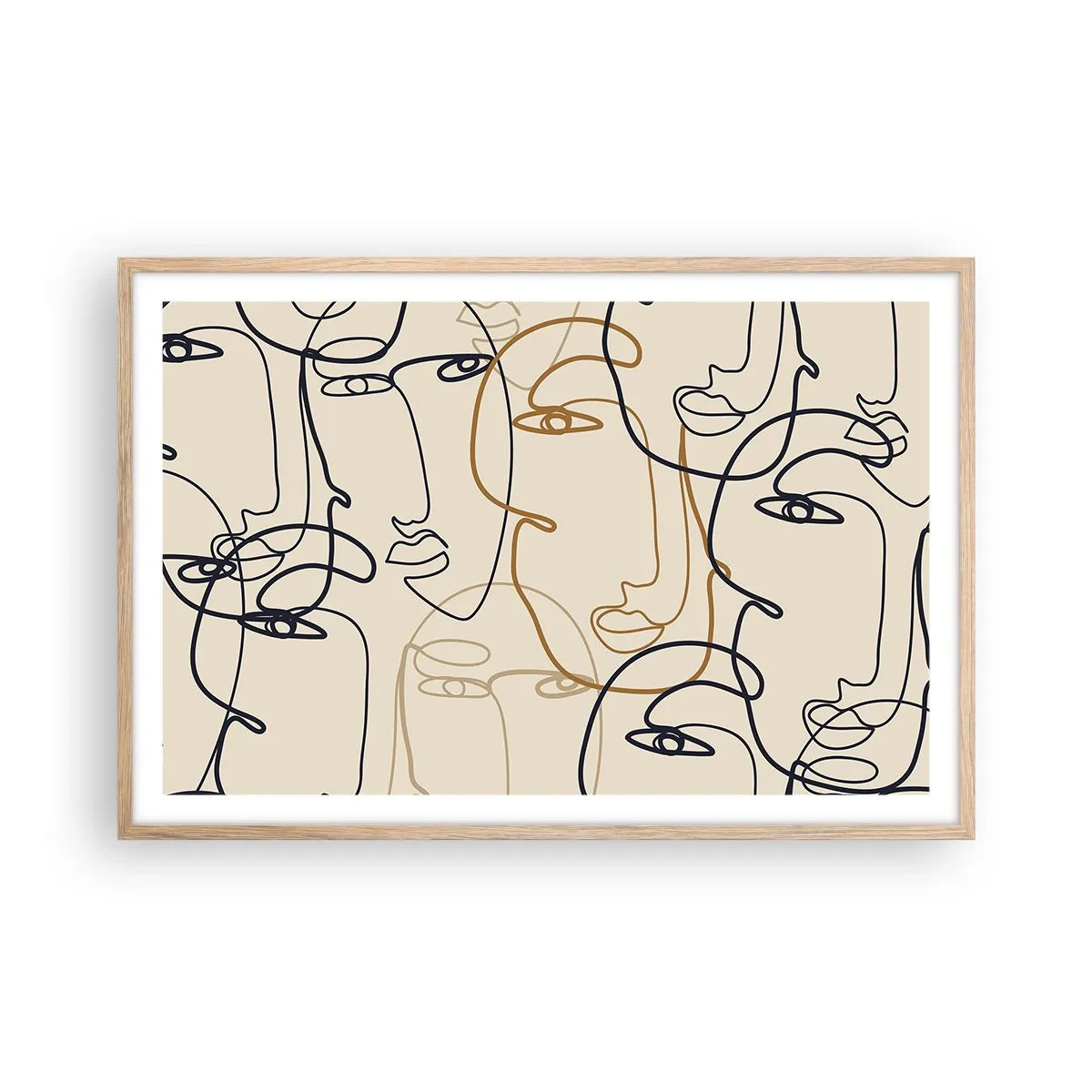 Poster in light oak frame - Multiplied Portrait - 91x61 cm