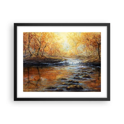 Poster in black frame - Golden Brook - 50x40 cm