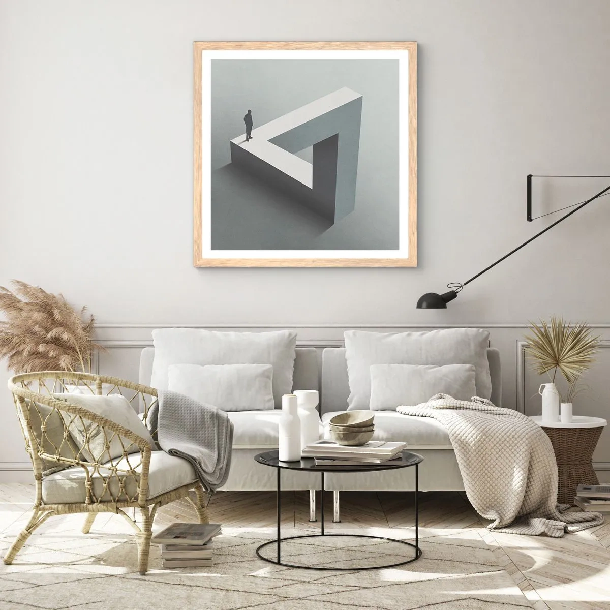 Poster in light oak frame - And Yet It Is Possible - 50x50 cm