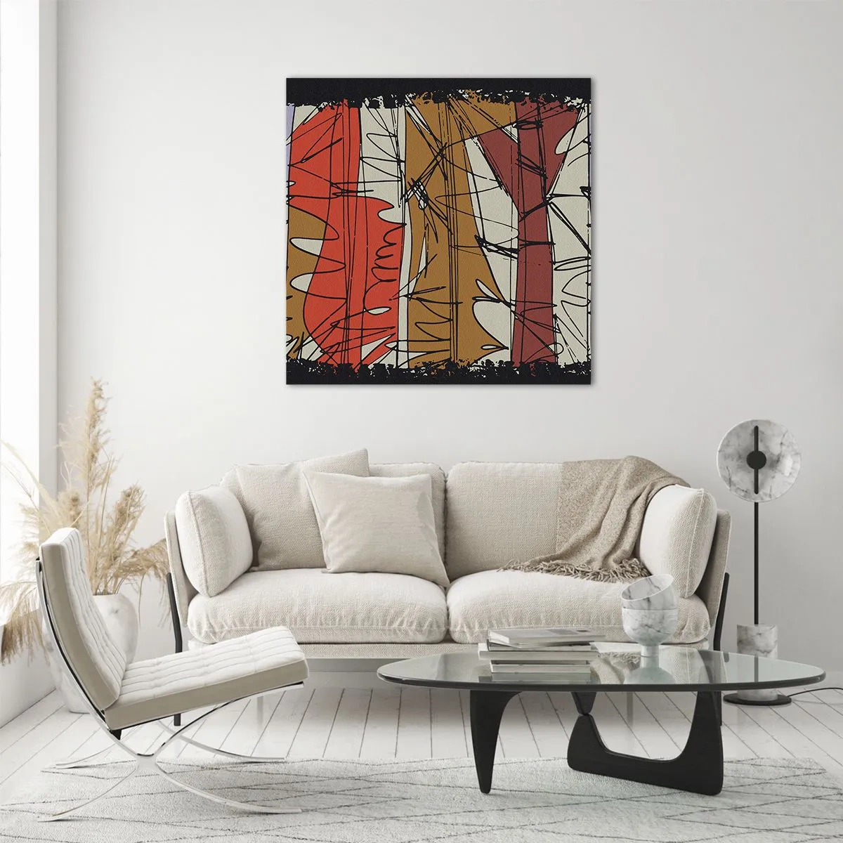 Glass picture - Spontaneous Composition - 60x60 cm