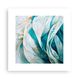 Poster - Blue Abstract with a Golden Motif - 30x30 cm