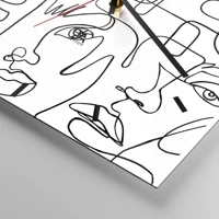 Clock face with lines