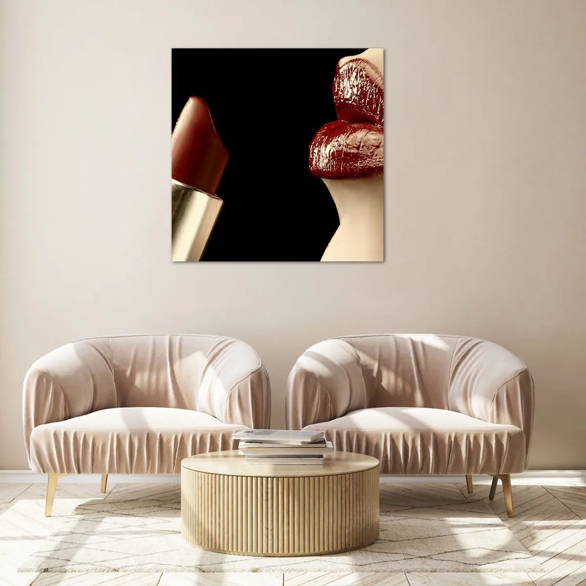 Glass picture - Sensuality and Glow of Carmine - 60x60 cm