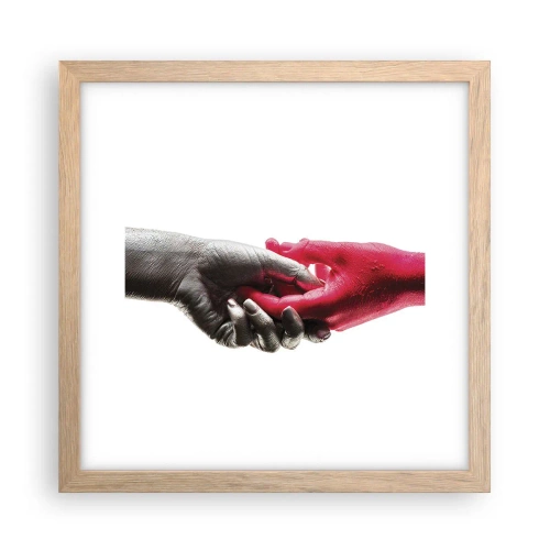 Poster in light oak frame - Together, although Different - 30x30 cm