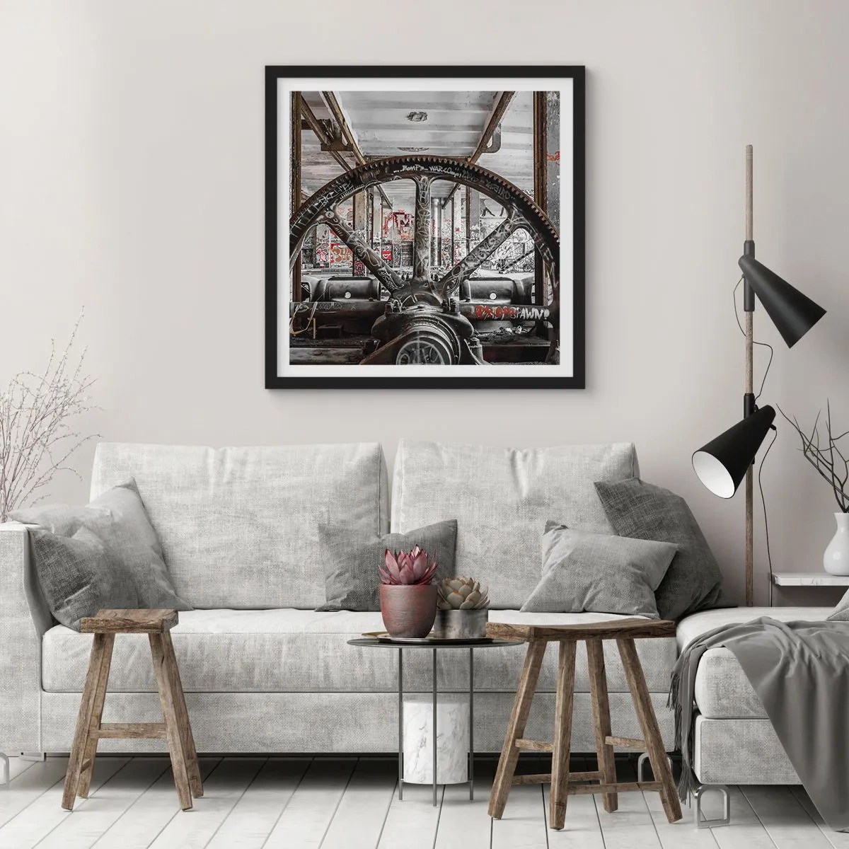 Poster in black frame - Secret Life of a Factory - 60x60 cm
