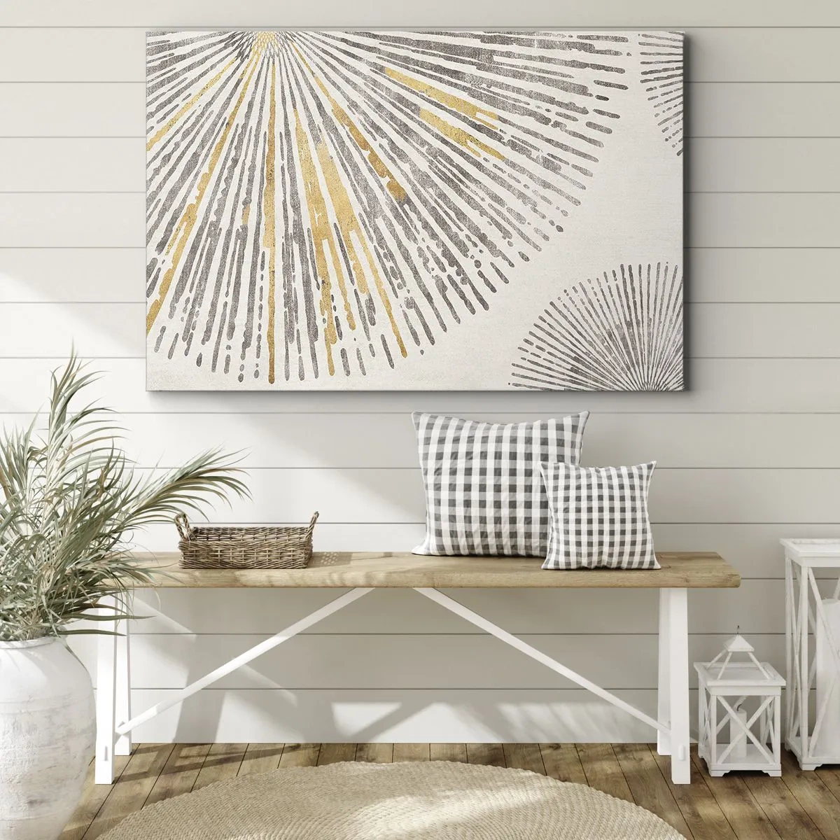 Canvas picture - Abstract ray-shaped pattern - 70x50cm - Beauty of a Ray - Modern wall decoration for the living room and bedroom ARTTOR