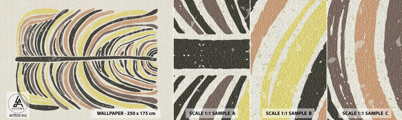 Photo Wallpaper Sample Self-Adhesive Deluxe Sticker - Abstract: Life to the Full - Boho, Minimalism, Pastel - 100x30 cm