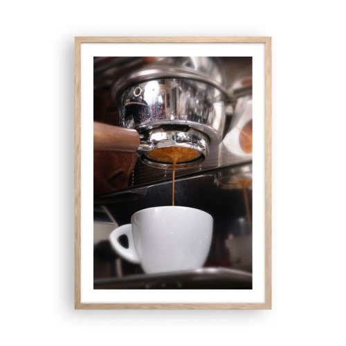 Poster in light oak frame - Good Moment of the Day - 50x70 cm