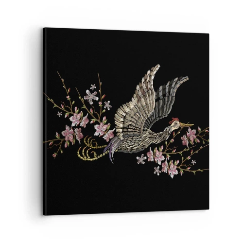 Canvas picture - Exotic, Embroidered Bird - 60x60 cm