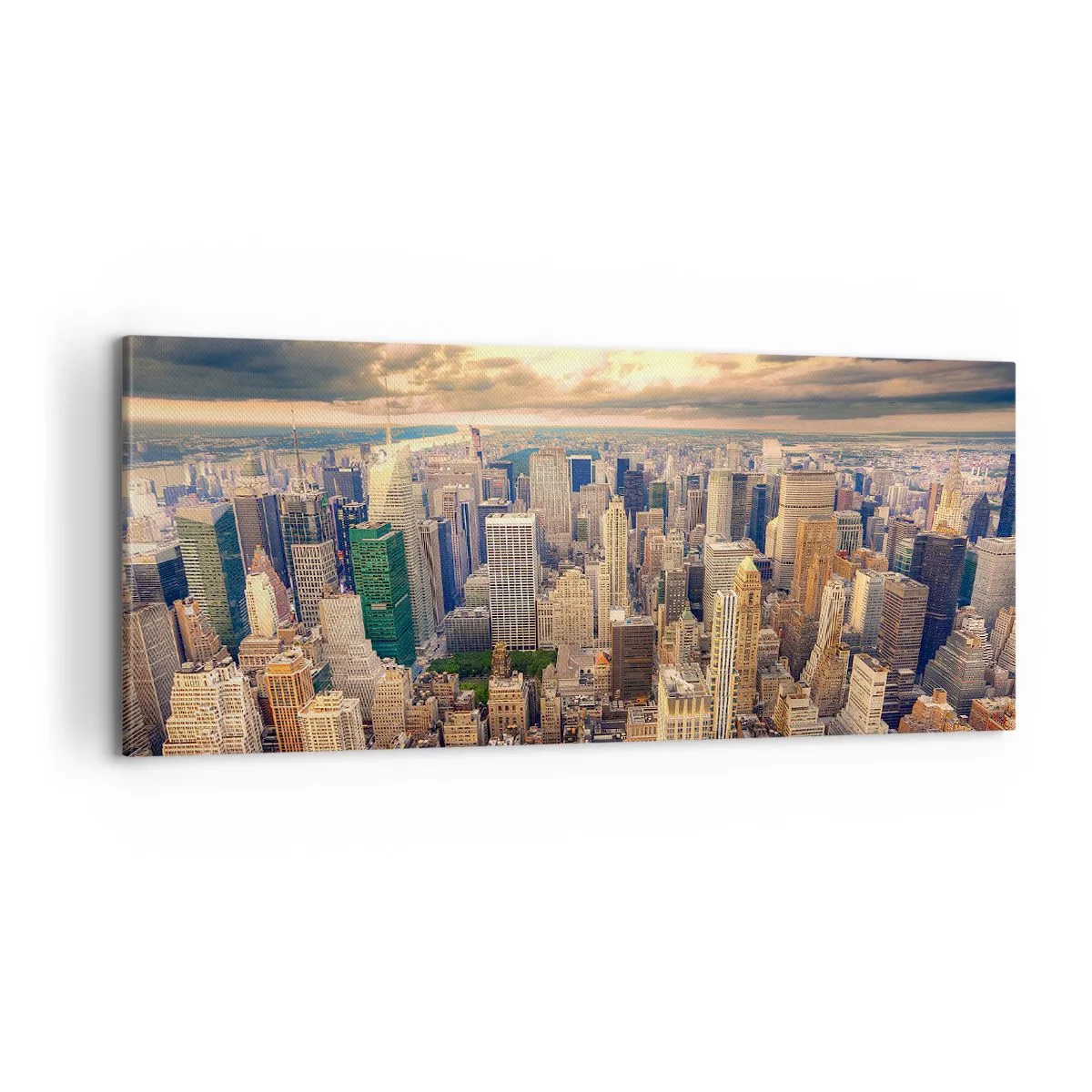 Canvas picture - Metropolis in Gold - 100x40 cm