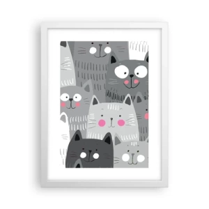Poster in white frmae - Cat's World - 30x40 cm