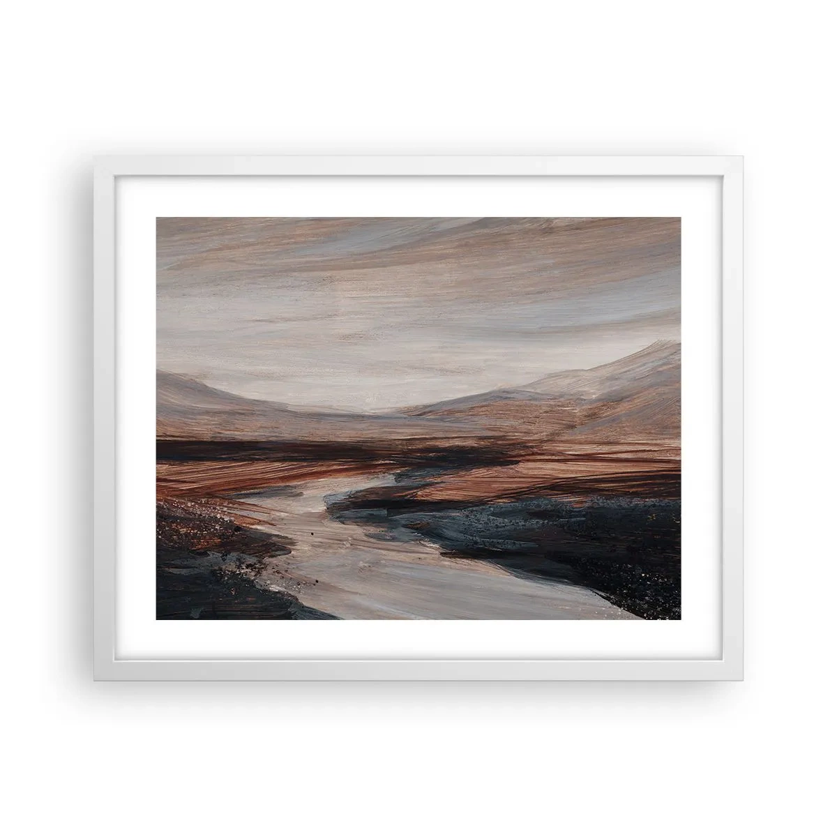 Poster in white frmae - Quiet Valley - 50x40 cm