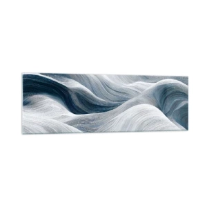 Glass picture - White and Blue Waves - 160x50 cm