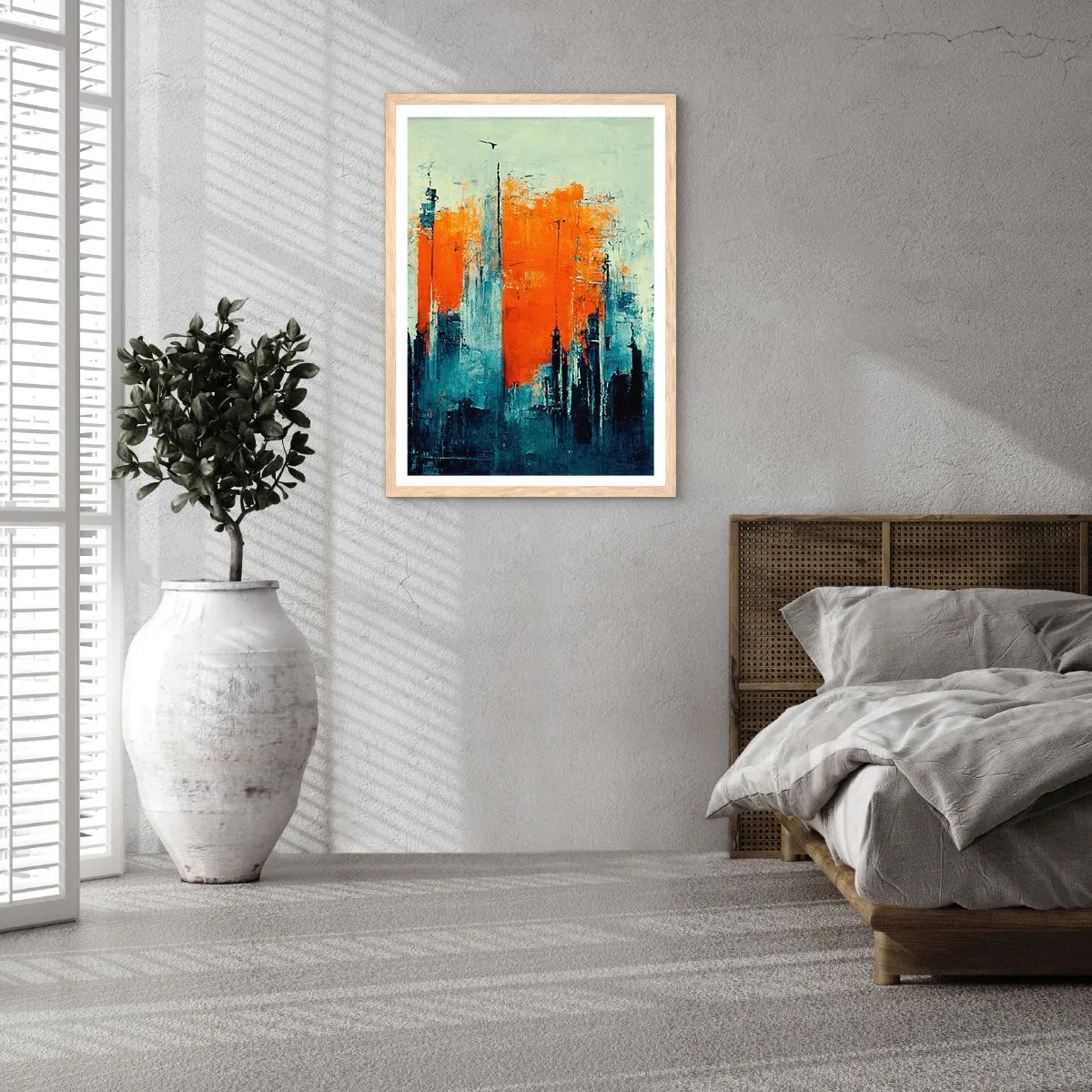 Poster in light oak frame - Modern Landscape - 61x91 cm