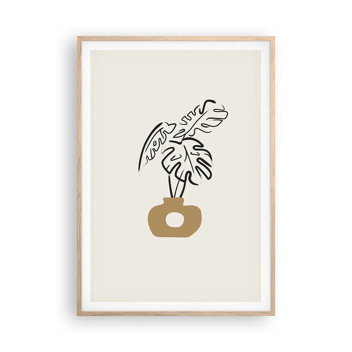 Poster in light oak frame - Monstera - House Decoration - 70x100 cm