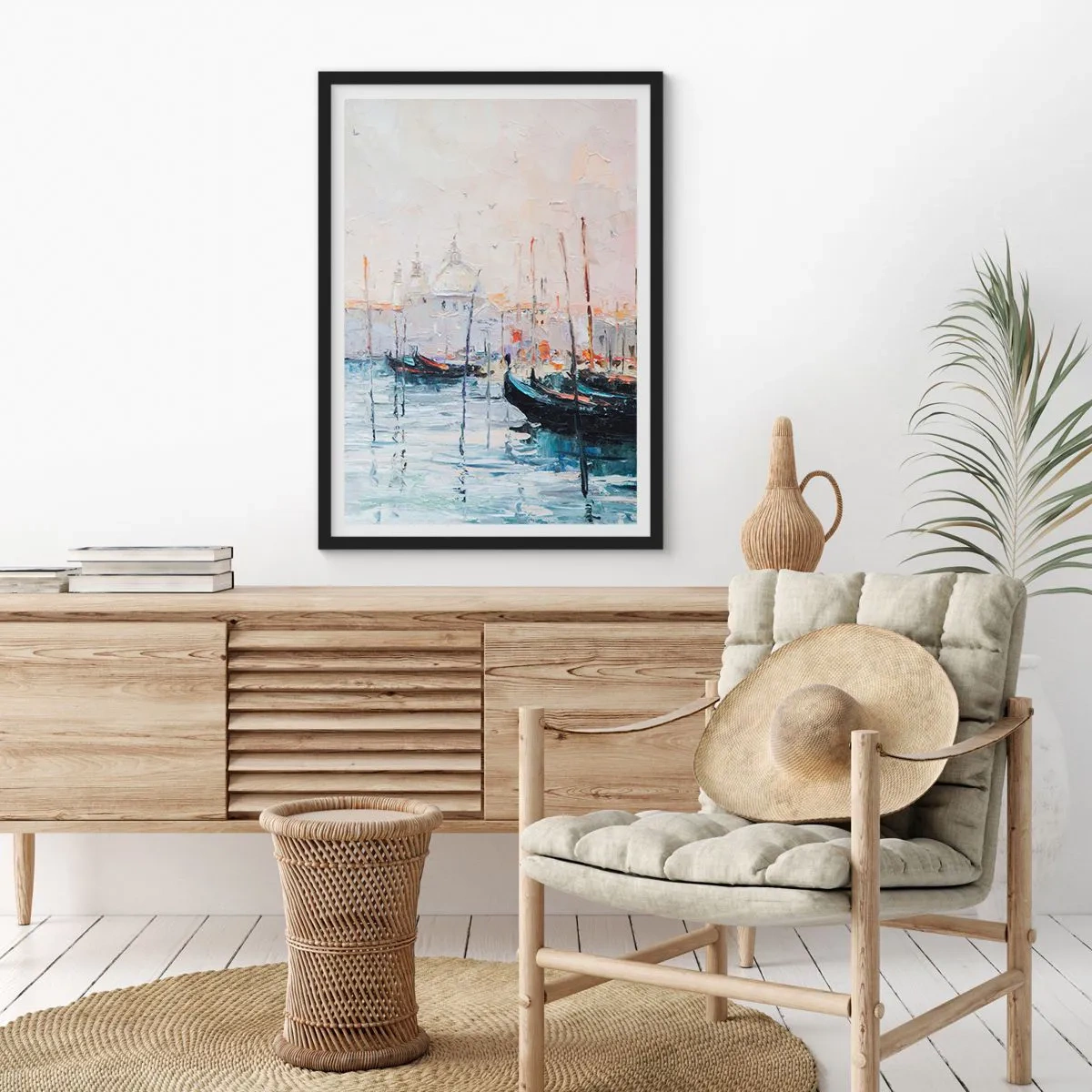 Poster in black frame - Behind Water behind Fog - 70x100 cm