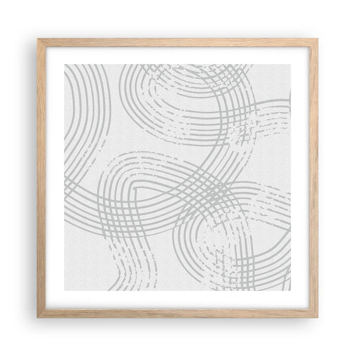 Poster in light oak frame - No Straight Line - 50x50 cm