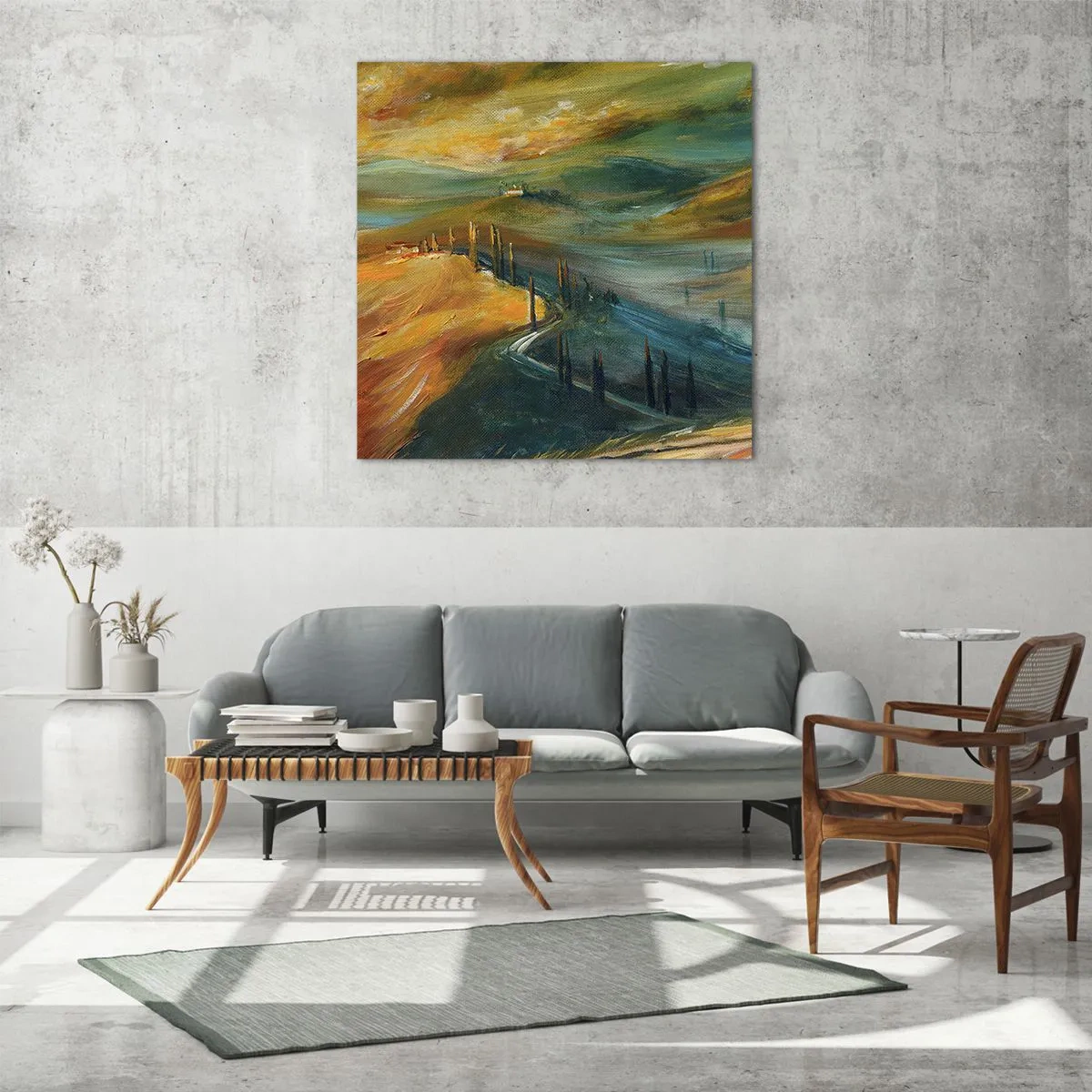 Glass picture - Tuscan Landscape - 50x50 cm