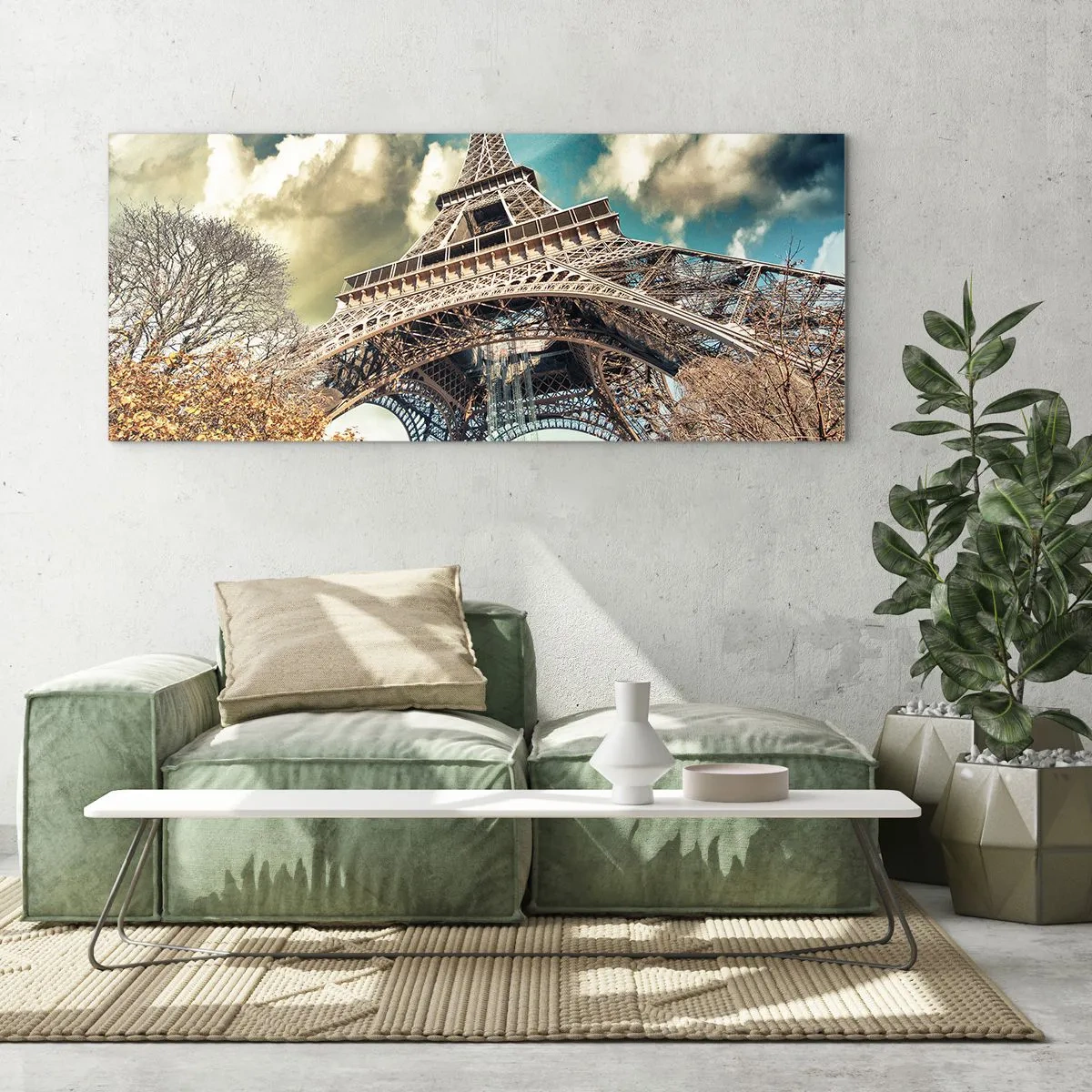 Glass picture - And in Autumn in Paris… - 160x50 cm