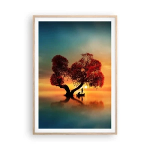 Poster in light oak frame - Far Away and Lost to the World - 70x100 cm