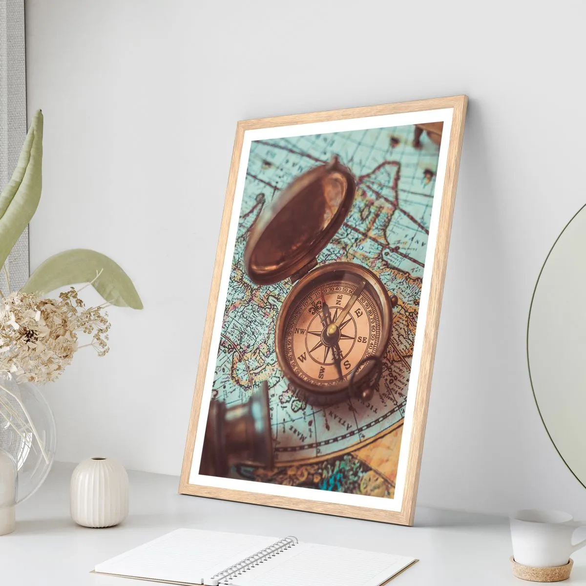 Poster in light oak frame - For Adventurers - 50x70 cm