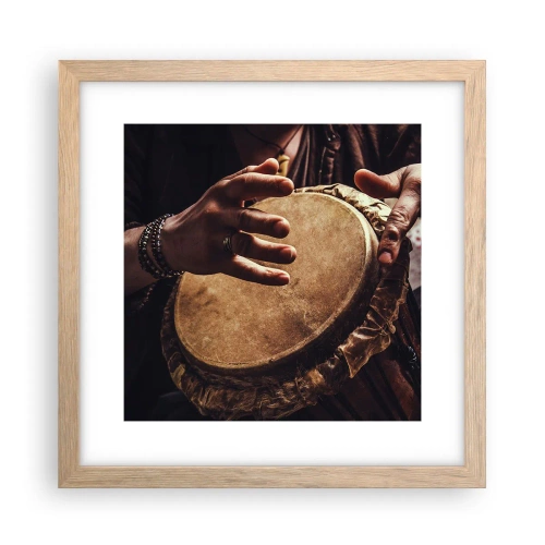 Poster in light oak frame - In the Rhythm of the Heart - 30x30 cm