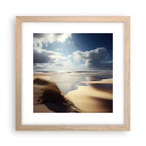 Poster in light oak frame - Beach, Wild Beach - 30x30 cm