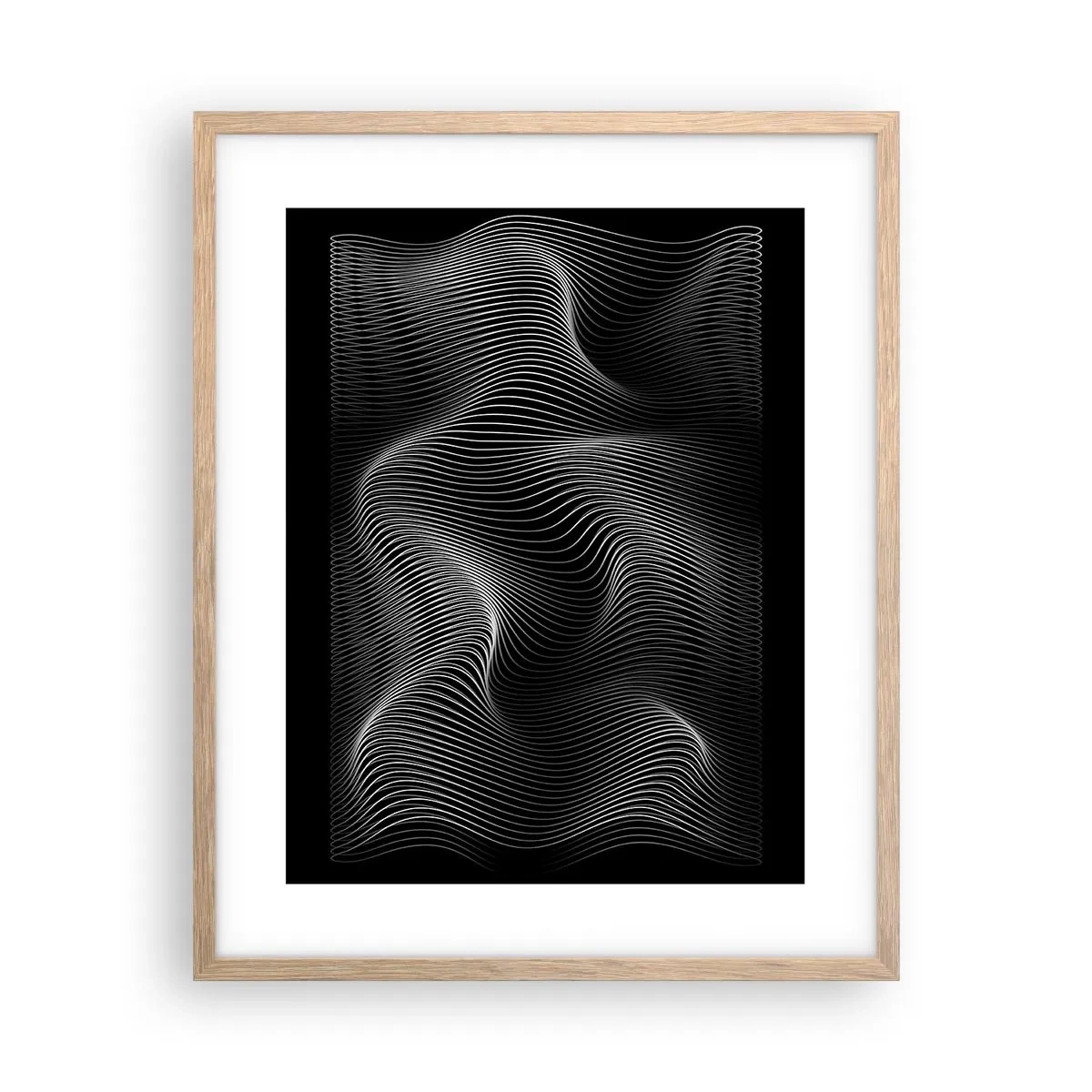 Poster in light oak frame - Dance of the Light in Space - 40x50 cm