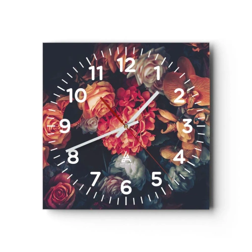 Wall clock - Clock on glass - Like at Dutch Masters - 40x40 cm