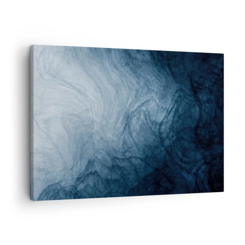Canvas picture - An abstract composition in shades of blue and navy blue. - 70x50cm - Going Deep - Modern wall decoration for the living room and bedroom ARTTOR