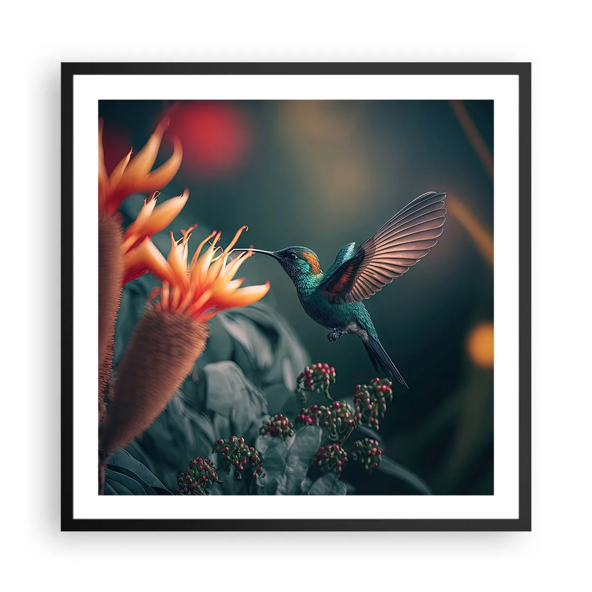 Poster in black frame - Really Colourful Life - 60x60 cm