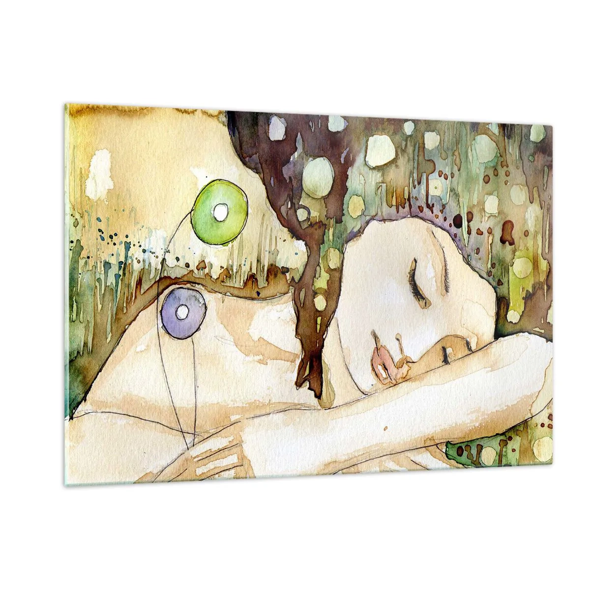 Glass picture - Emerald and Violet Dream - 120x80 cm