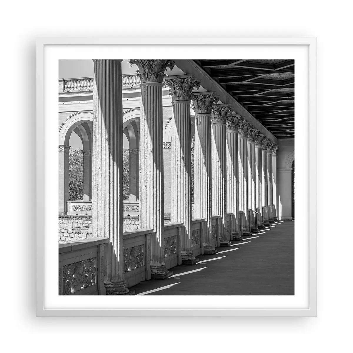 Poster in white frmae - Sunny Arcade - 60x60 cm