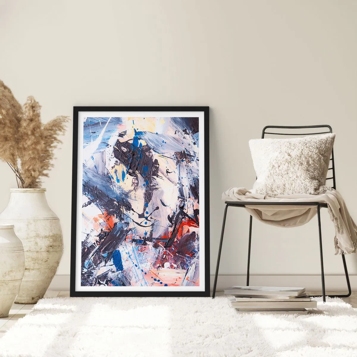 Poster in black frame - Crazy Dance of Abstraction - 61x91 cm