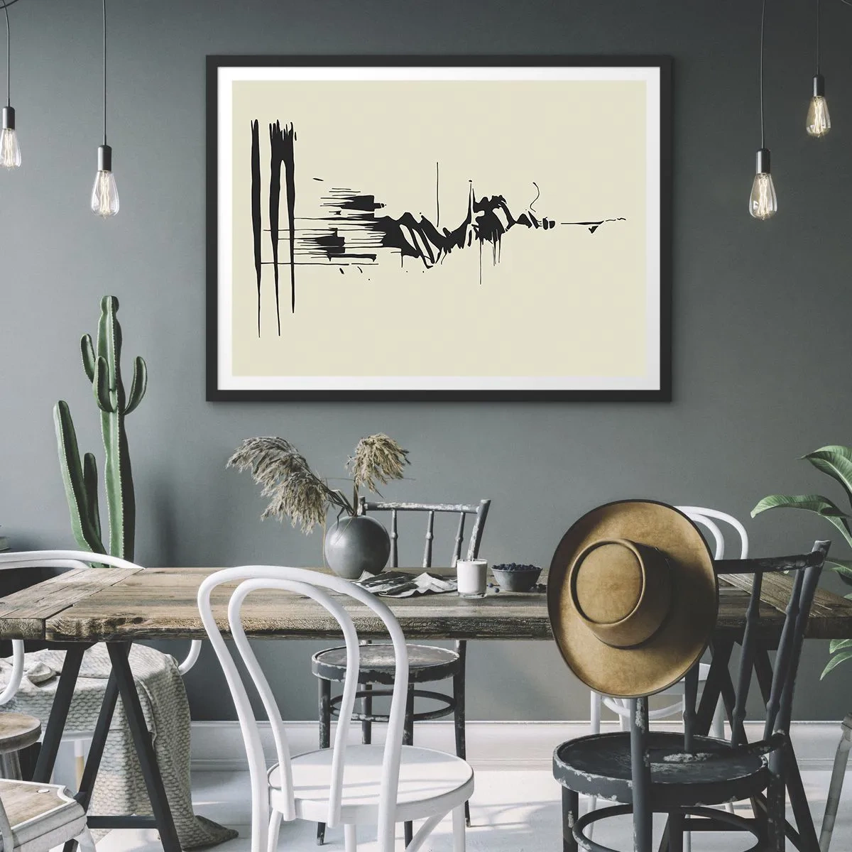 Poster in black frame - Hasty Abstract - 40x30 cm