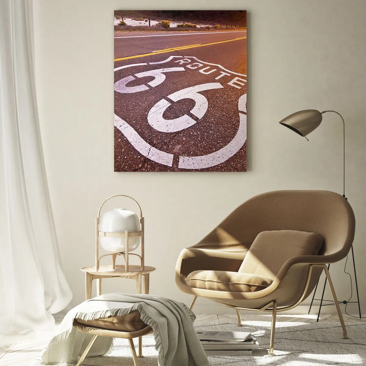 Glass picture - Famous Route 66 - 50x70 cm