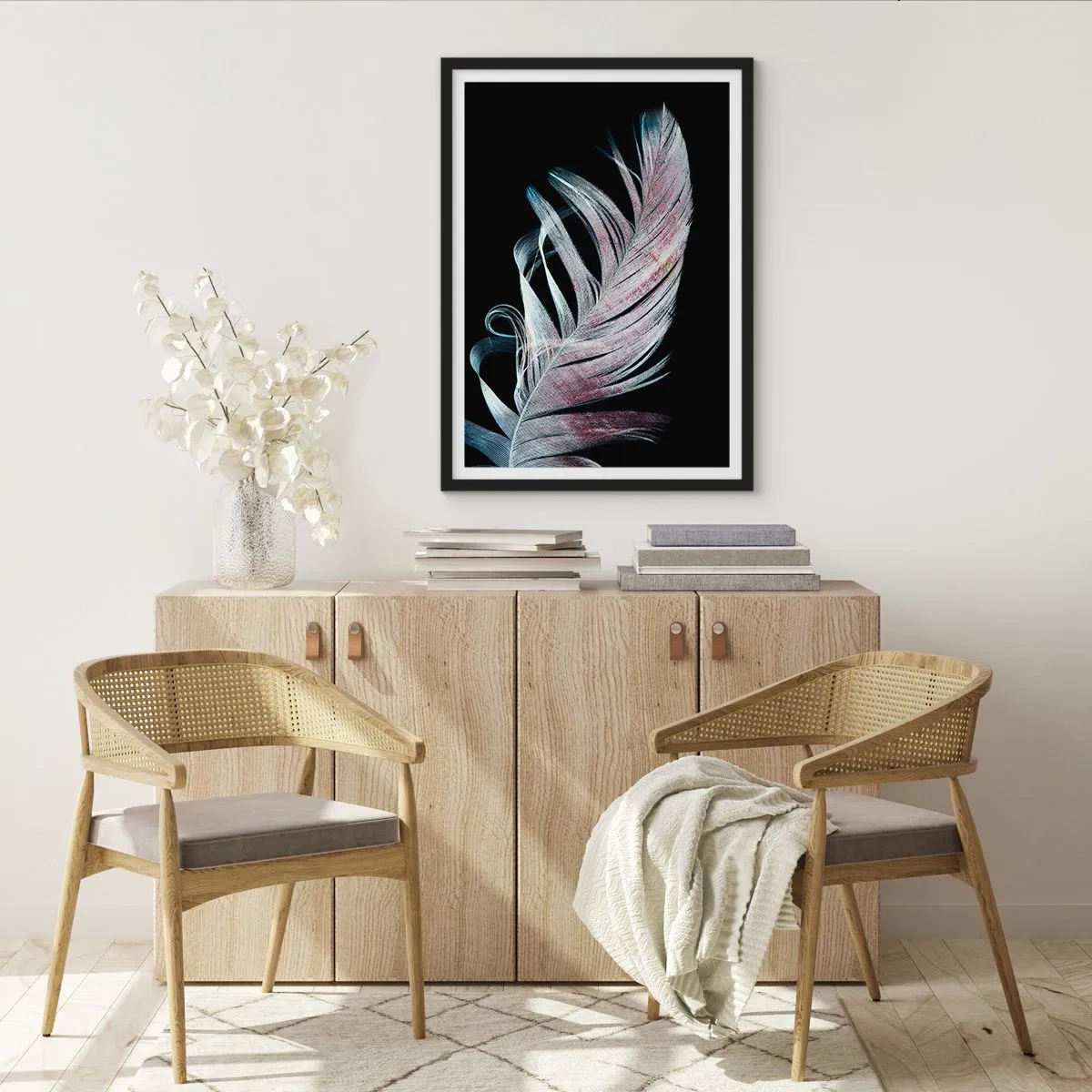Poster in black frame - Think about Touch - 70x100 cm