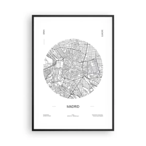 Poster in black frame - Anatomy of Madrid - 70x100 cm