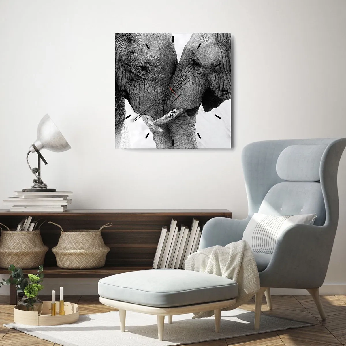 Wall clock - Clock on glass - Hearty Confession - 40x40 cm