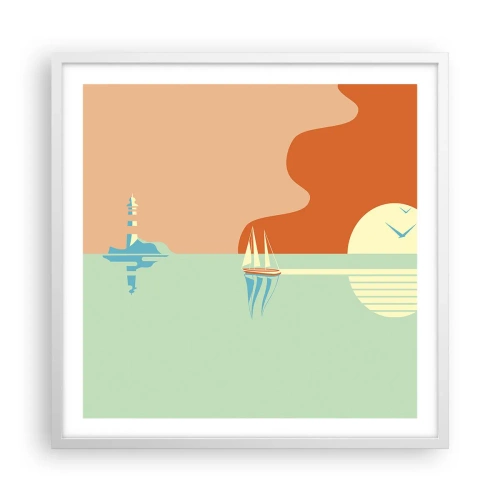 Poster in white frmae - Ideal Sea Landscape - 60x60 cm