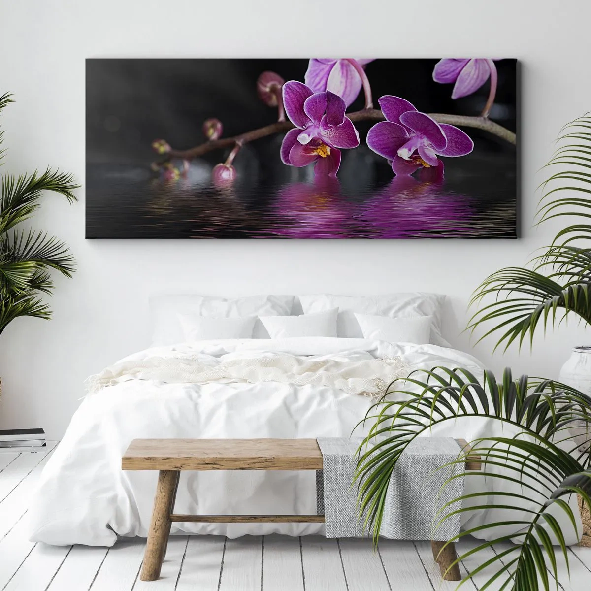 Canvas picture - Lilac Reflection of Beauty - 90x30 cm