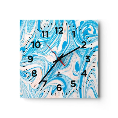 Wall clock - Clock on glass - Floodplain in Turquoise - 30x30 cm